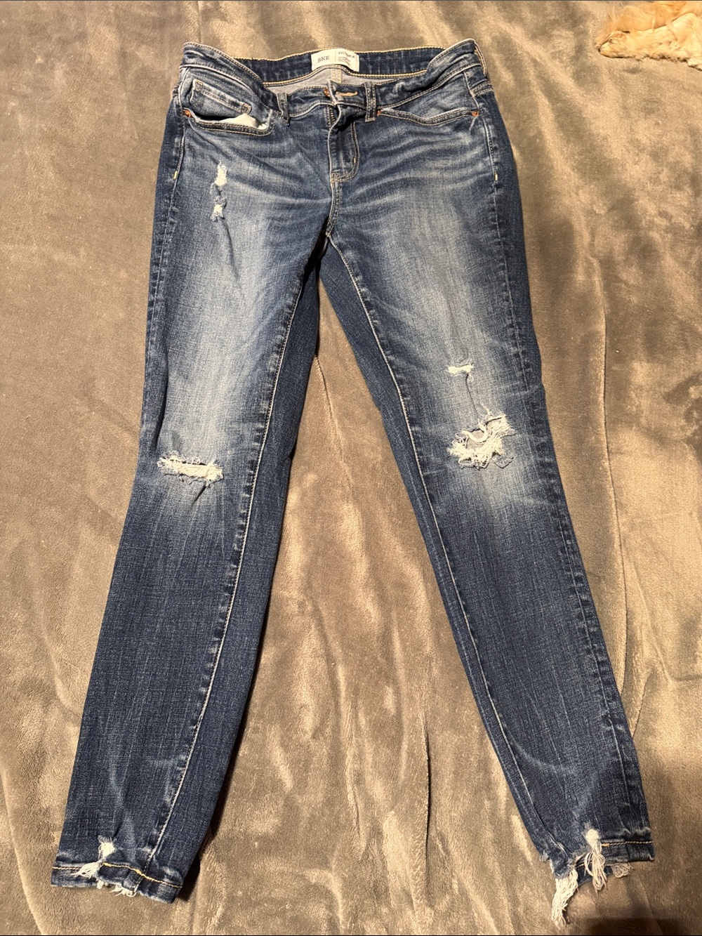 BKE Distressed Women's Blue Skinny Jeans